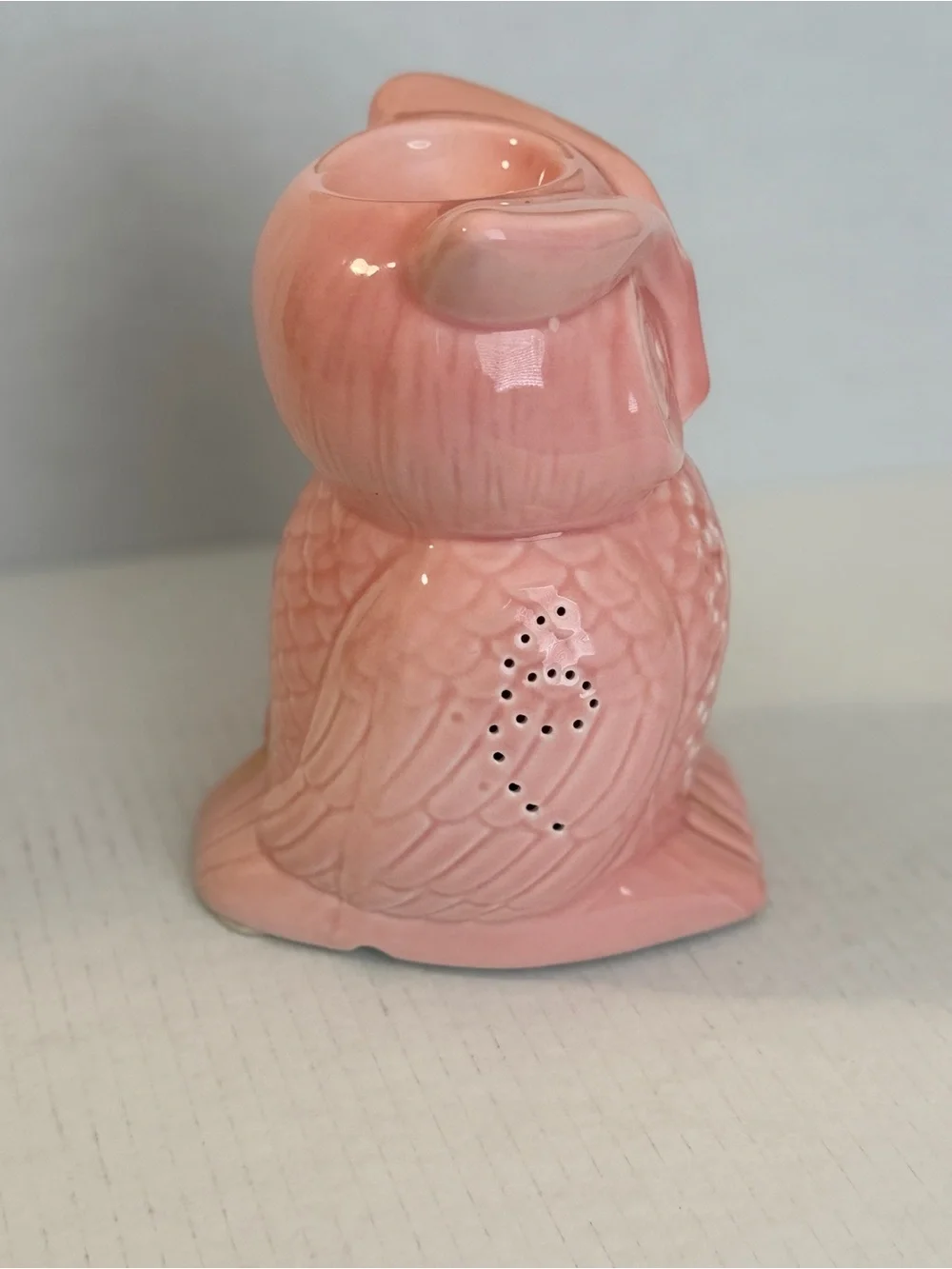 Pink Ceramic Owl Tea light Diffuser